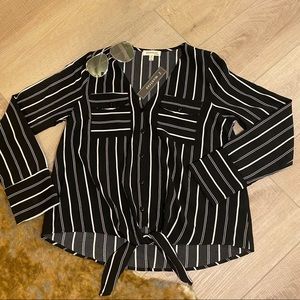 NWT Striped button down blouse long sleeve